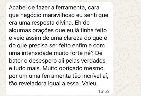 Depoimento: resposta divina, clareza intensa