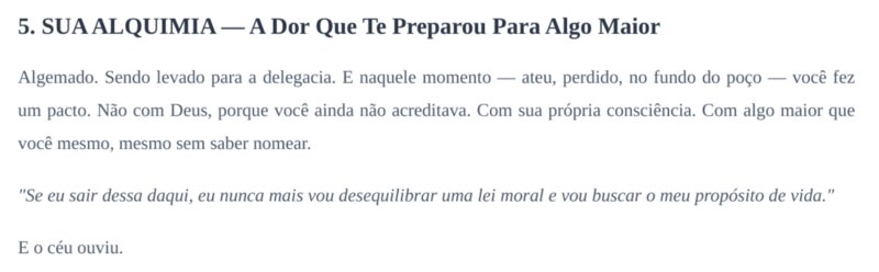 Página do relatório: Sua Alquimia