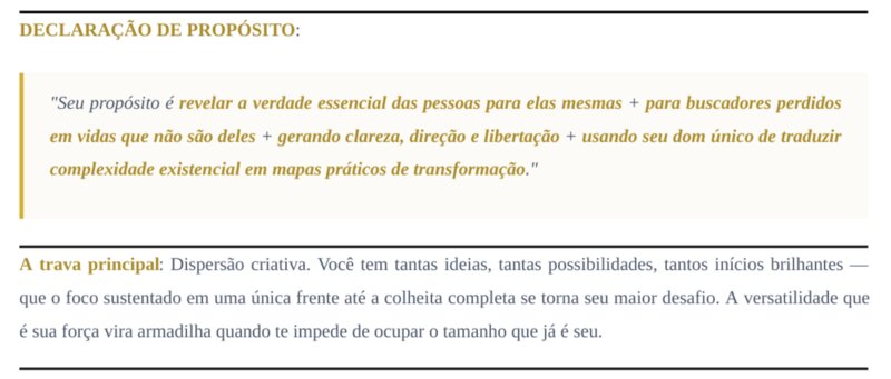 Página do relatório: Declaração de Propósito